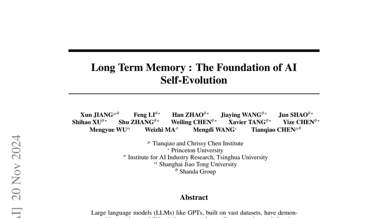 ARXIV Long Term Memory - The Foundation of AI Self-Evolution.pdf