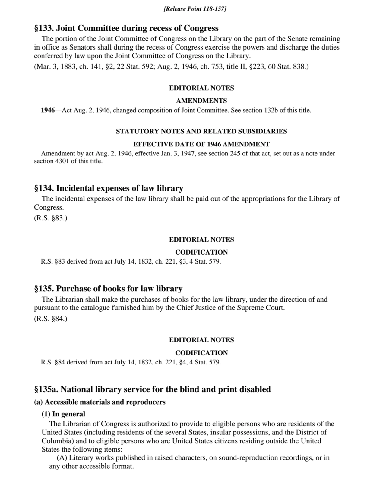 §133. Joint Committee during recess of Congress
The portion of the Joint Committee of Congress on …