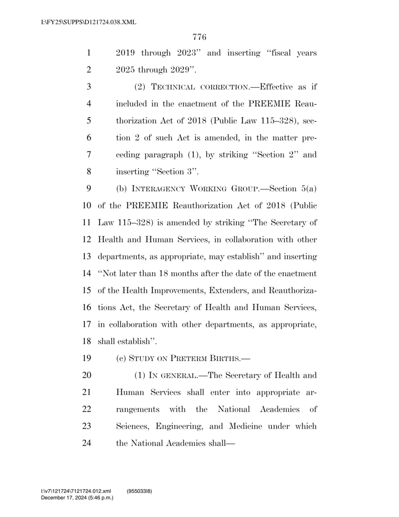 776 
1 2019 through 2023’’ and inserting ‘‘fiscal years 
2 2025 through 2029’’. 
3 (2) TECHNICAL…