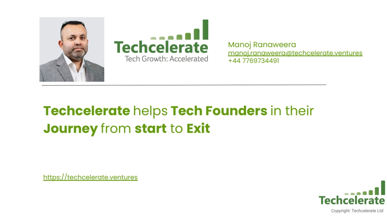 Techcelerate helps tech founders from START to EXIT