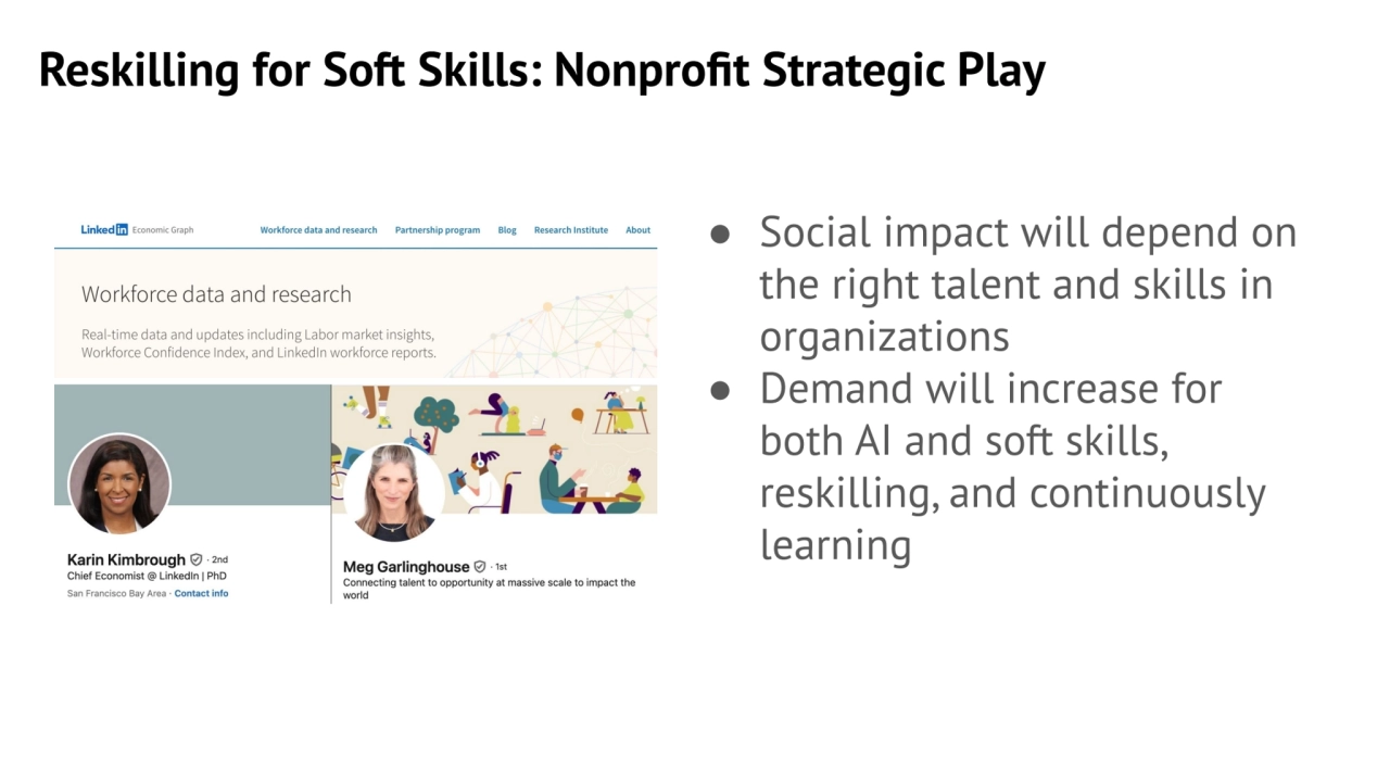 Reskilling for Soft Skills: Nonprofit Strategic Play
● Social impact will depend on 
the right ta…