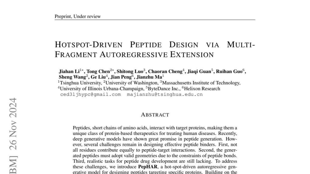 Hotspot driven peptide design