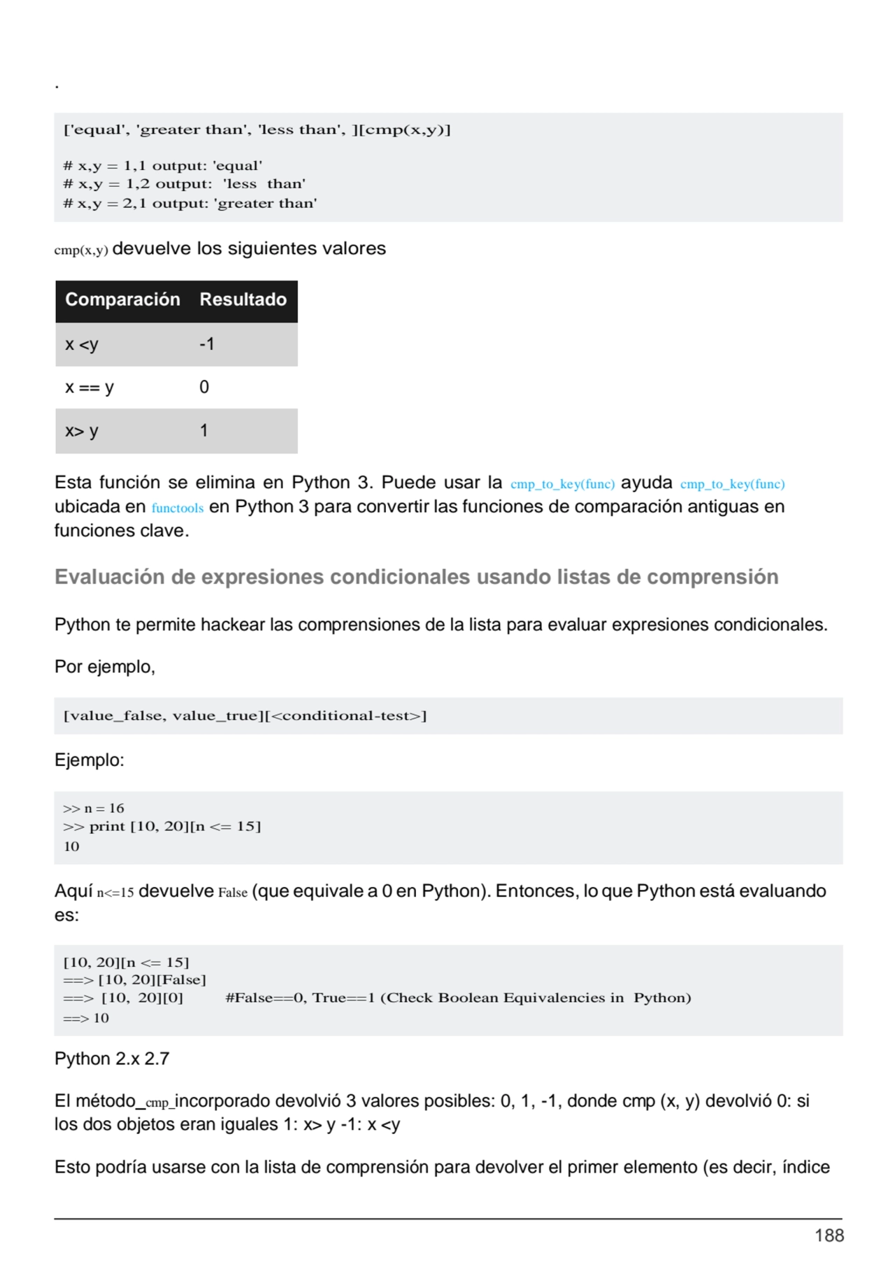 188
['equal', 'greater than', 'less than', ][cmp(x,y)]
# x,y = 1,1 output: 'equal'
# x,y = 1,2 o…