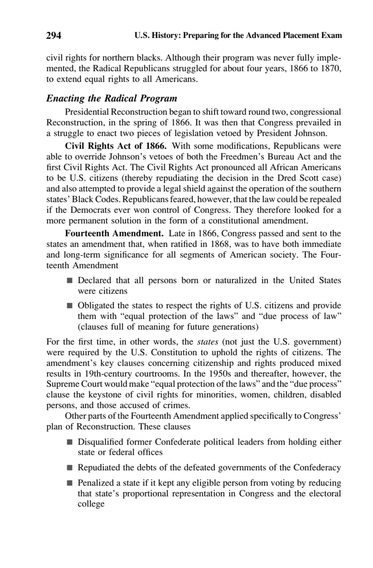 294 U.S. History: Preparing for the Advanced Placement Exam
civil rights for northern blacks. Alth…