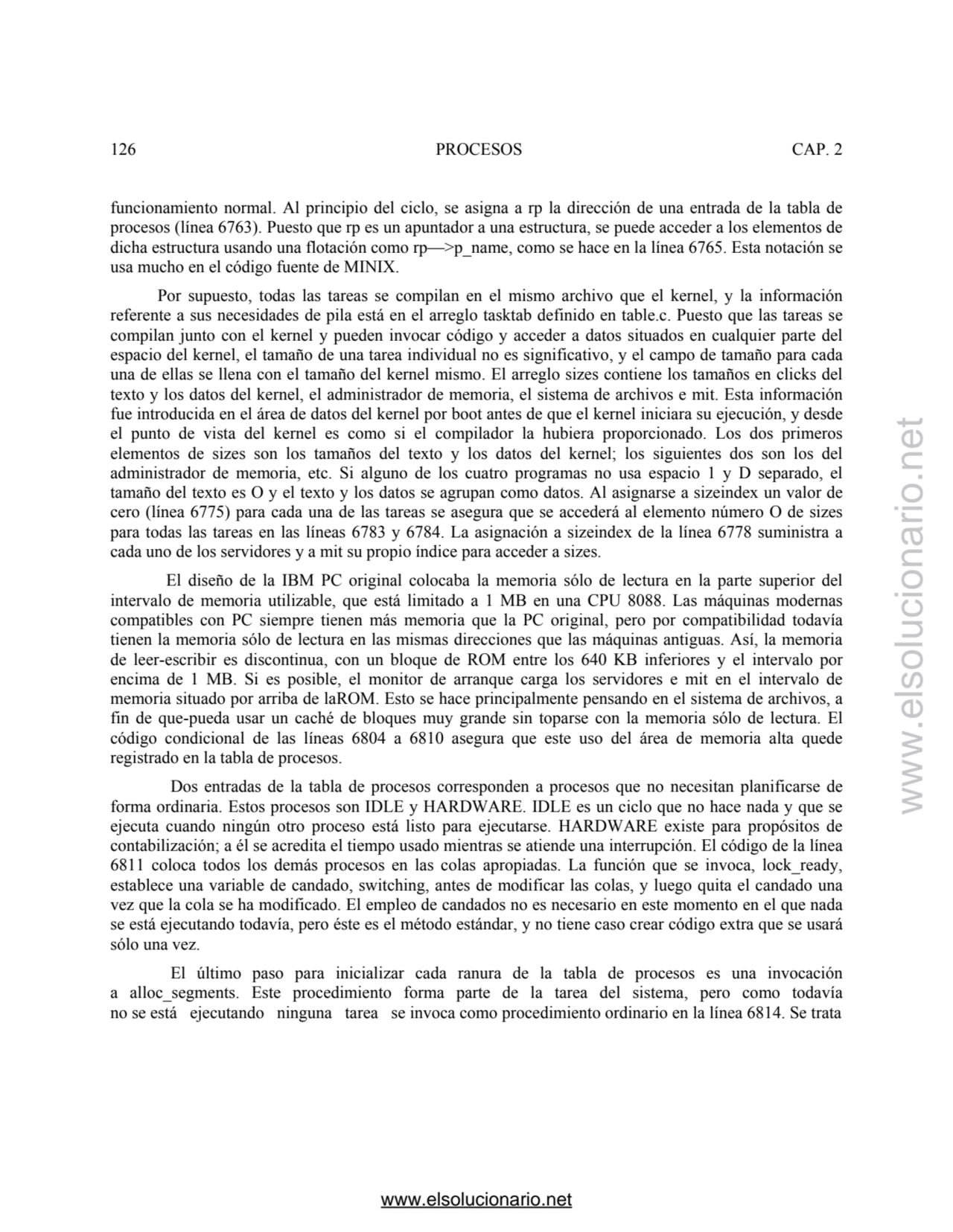 126 PROCESOS CAP. 2 
funcionamiento normal. Al principio del ciclo, se asigna a rp la dirección de…