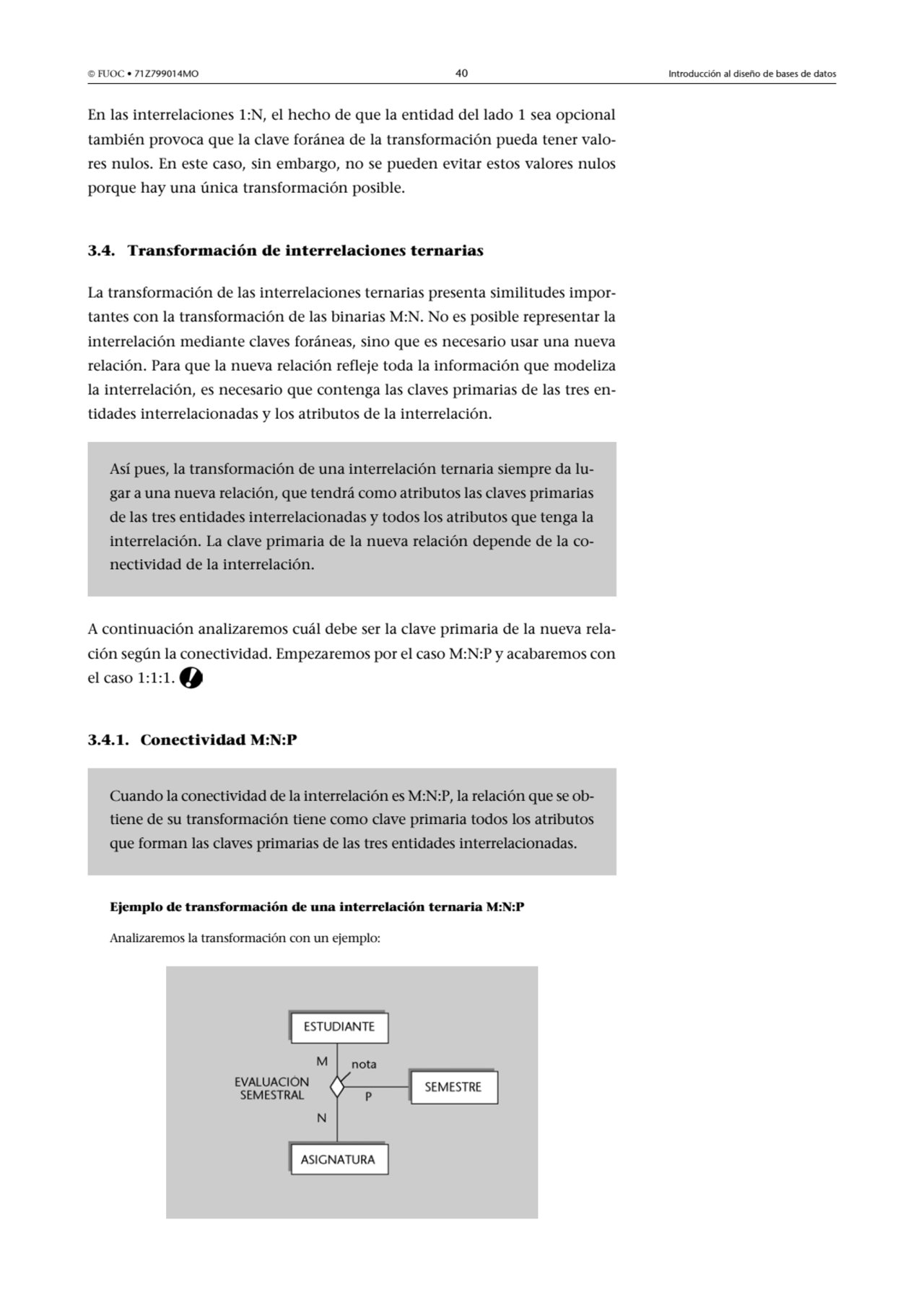  FUOC • 71Z799014MO 40 Introducción al diseño de bases de datos
En las interrelaciones 1:N, el he…