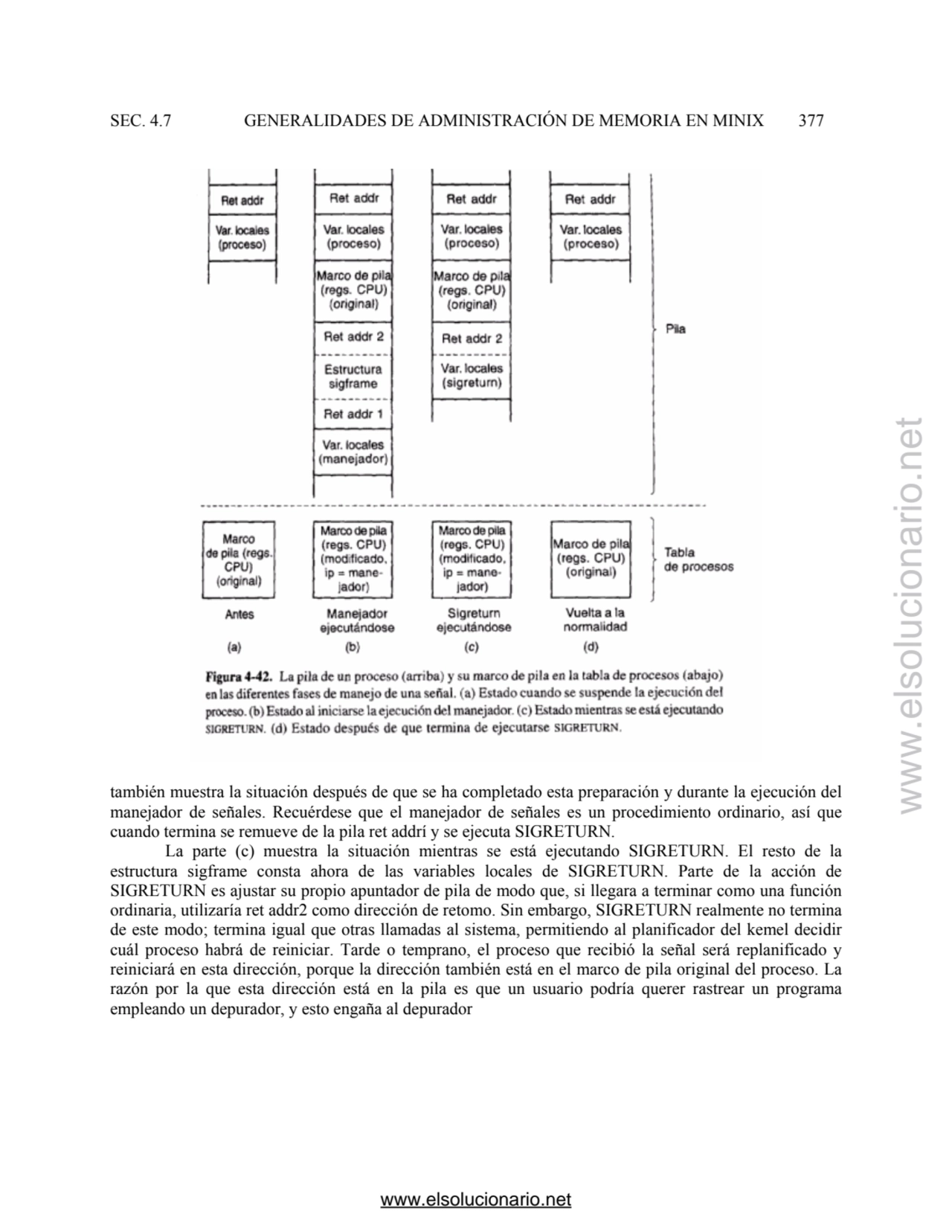 SEC. 4.7 GENERALIDADES DE ADMINISTRACIÓN DE MEMORIA EN MINIX 377 
también muestra la situación des…