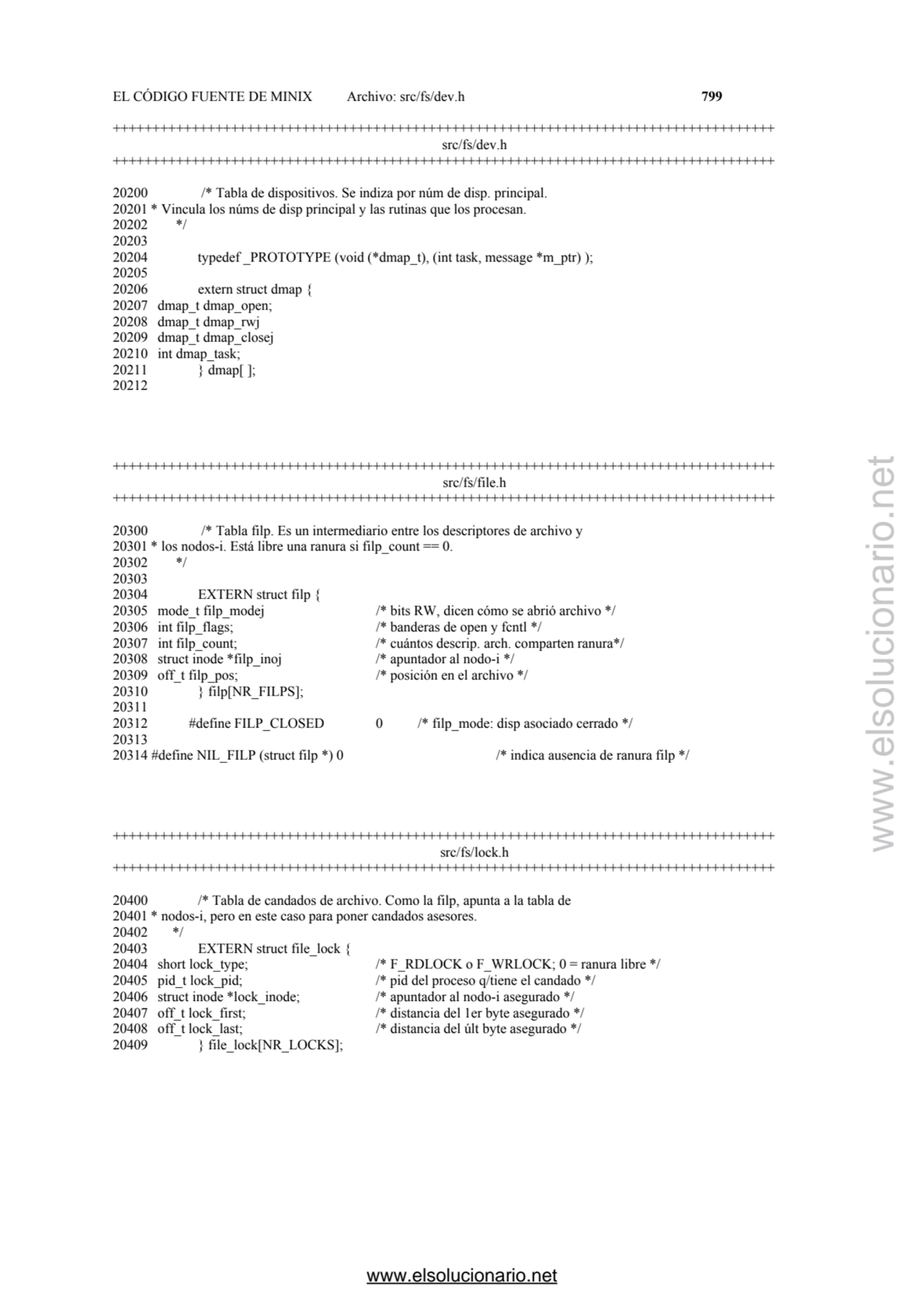 EL CÓDIGO FUENTE DE MINIX Archivo: src/fs/dev.h 799 
+++++++++++++++++++++++++++++++++++++++++++++…