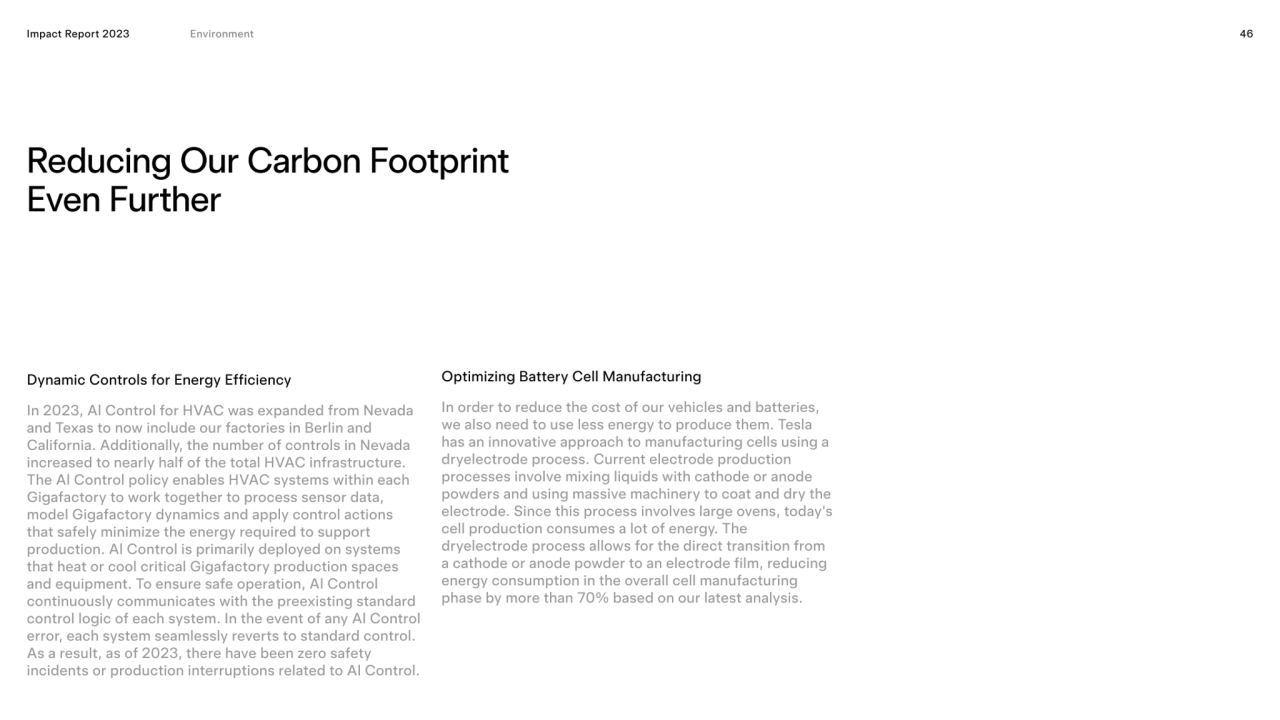 Impact Report 2023 46
Reducing Our Carbon Footprint 
Even Further
Dynamic Controls for Energy Ef…