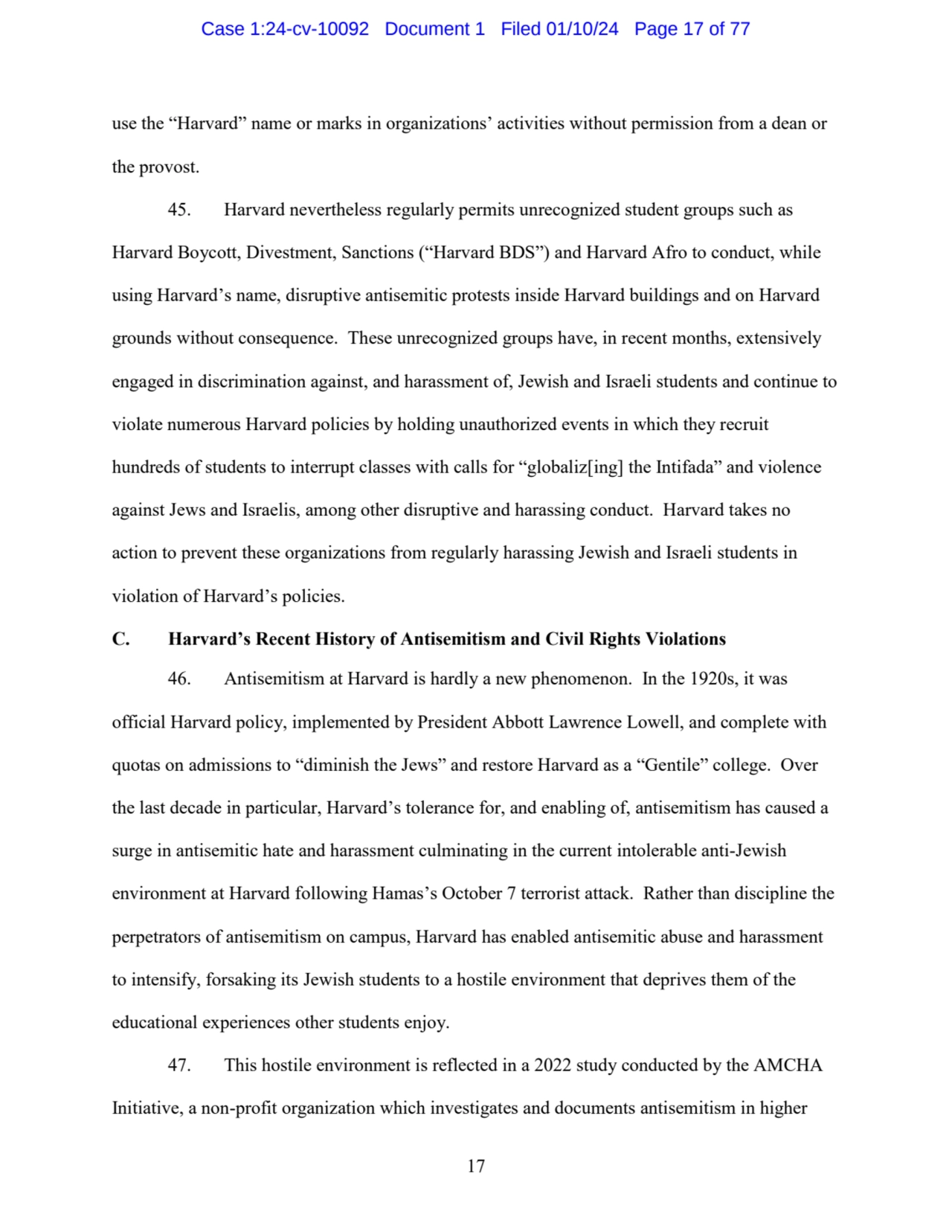 17 
use the “Harvard” name or marks in organizations’ activities without permission from a dean or…