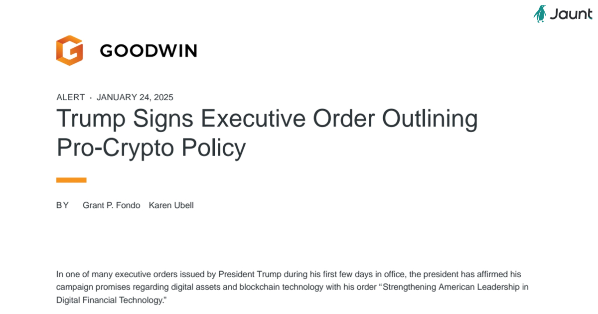 Trump Signs Executive Order Outlining Pro-Crypto Policy