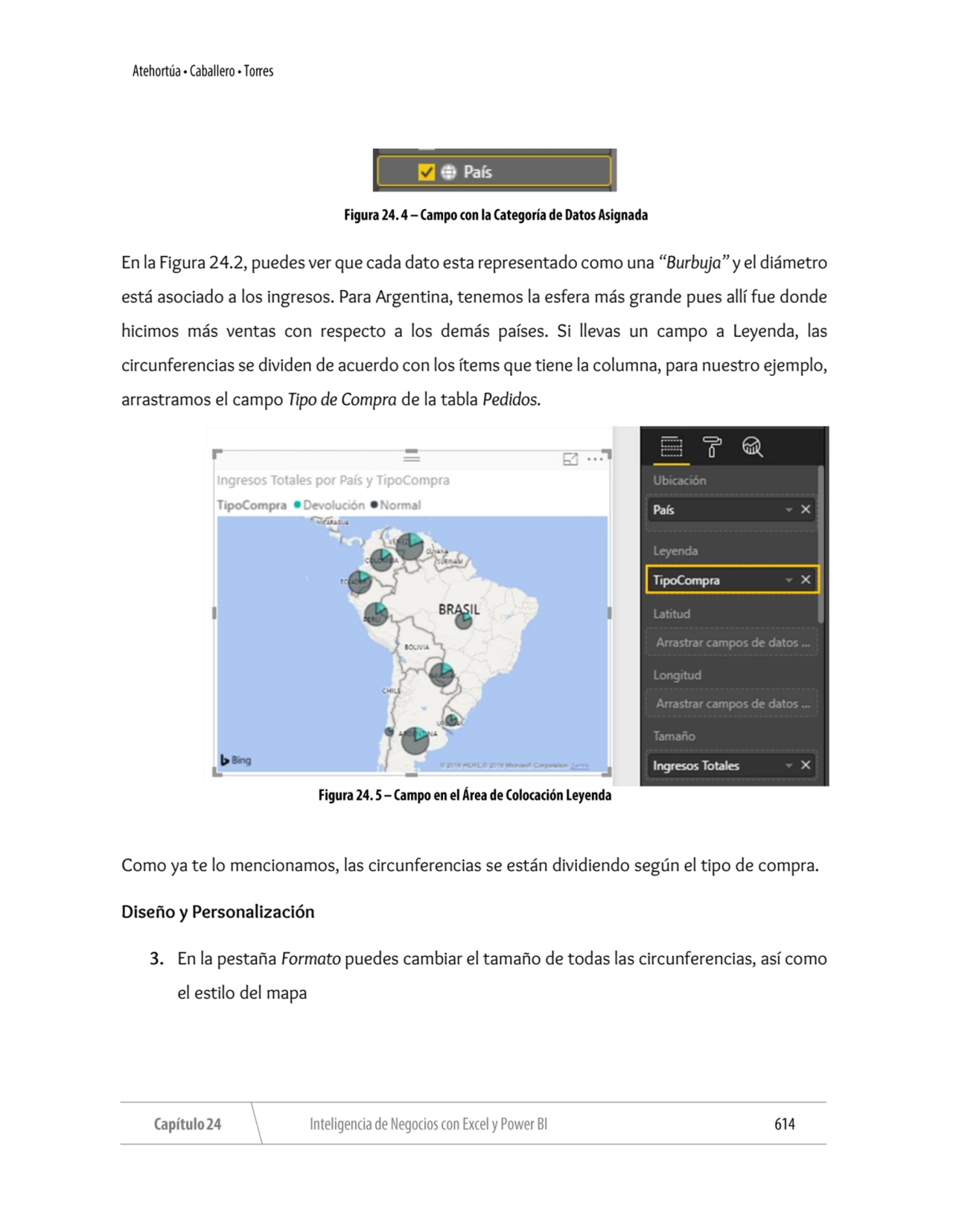 En la Figura 24.2, puedes ver que cada dato esta representado como una “Burbuja” y el diámetro 
es…