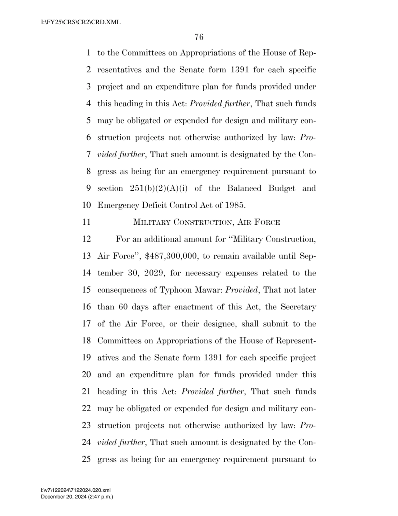 76 
1 to the Committees on Appropriations of the House of Rep2 resentatives and the Senate form 1…