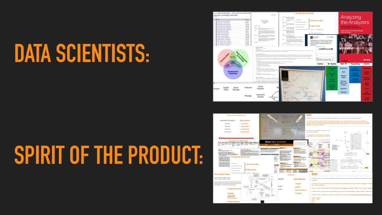 SPIRIT OF THE PRODUCT:
DATA SCIENTISTS: