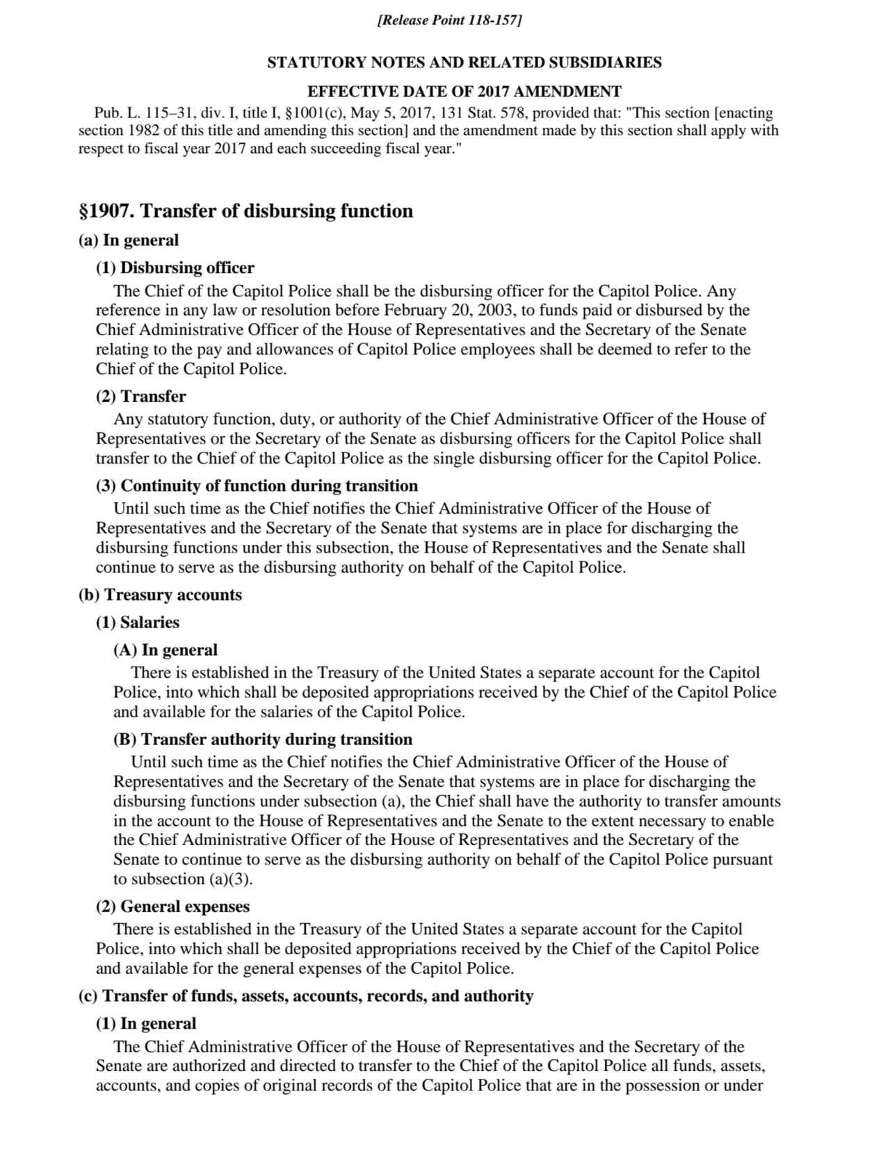 STATUTORY NOTES AND RELATED SUBSIDIARIES
EFFECTIVE DATE OF 2017 AMENDMENT
Pub. L. 115–31, div. I,…