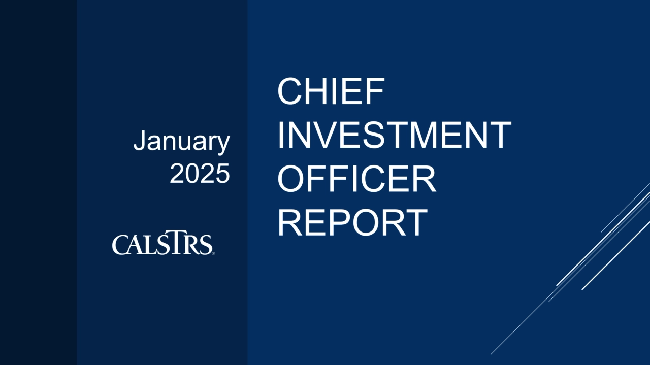 CHIEF 
INVESTMENT 
OFFICER 
REPORT
January 
2025