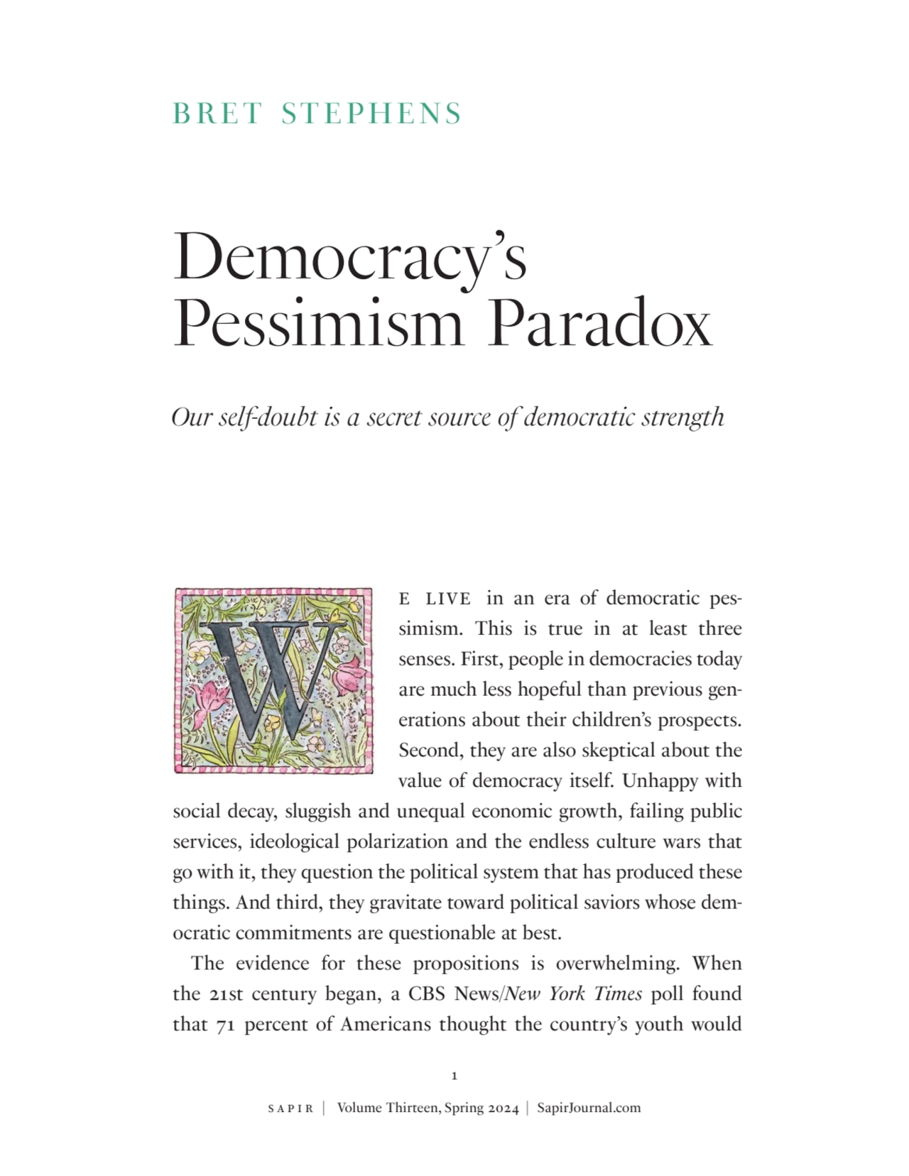 DEMOCRACY'S PESSIMISM PARADOX