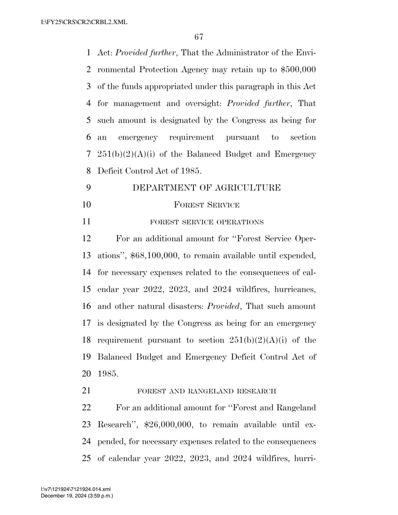 67 
1 Act: Provided further, That the Administrator of the Envi2 ronmental Protection Agency may …