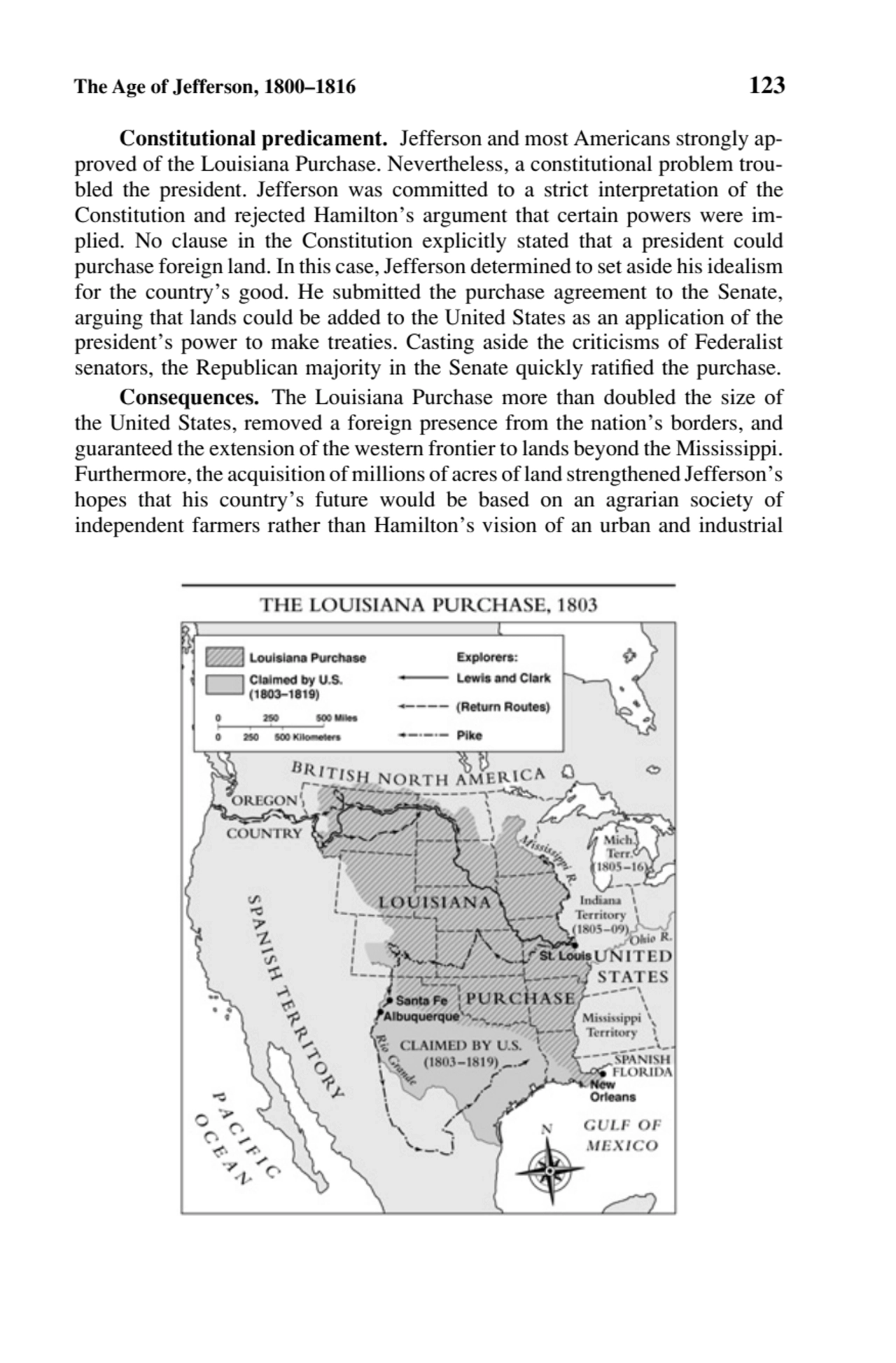 The Age of Jefferson, 1800–1816 123
Constitutional predicament. Jefferson and most Americans stron…