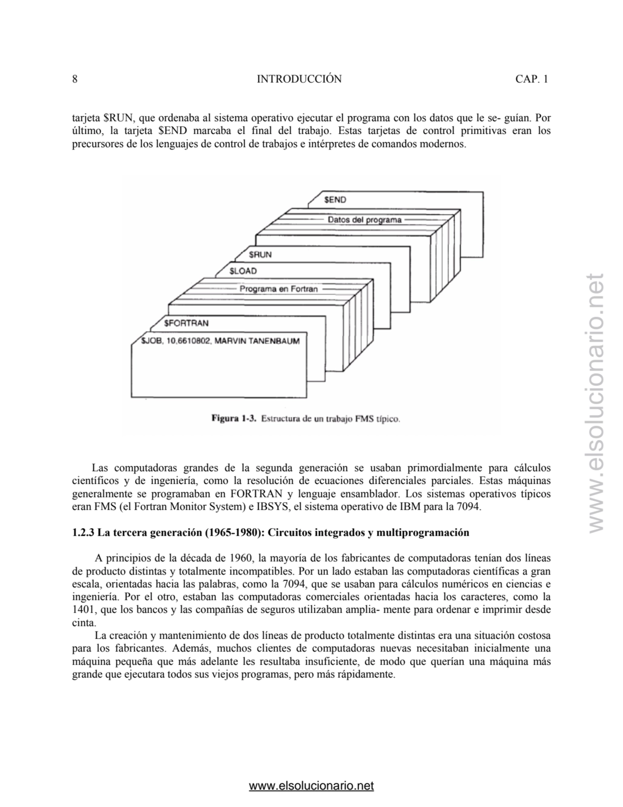 8 INTRODUCCIÓN CAP. 1 
tarjeta $RUN, que ordenaba al sistema operativo ejecutar el programa con lo…