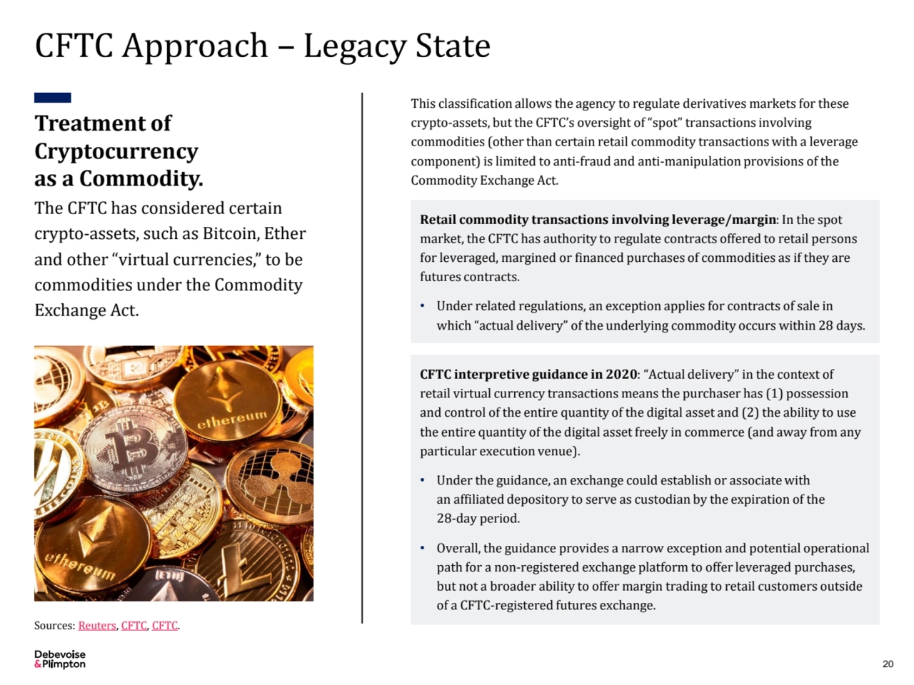 CFTC Approach – Legacy State
20
Sources: Reuters, CFTC, CFTC.
Sources: Reuters, CFTC, CFTC.
Tre…