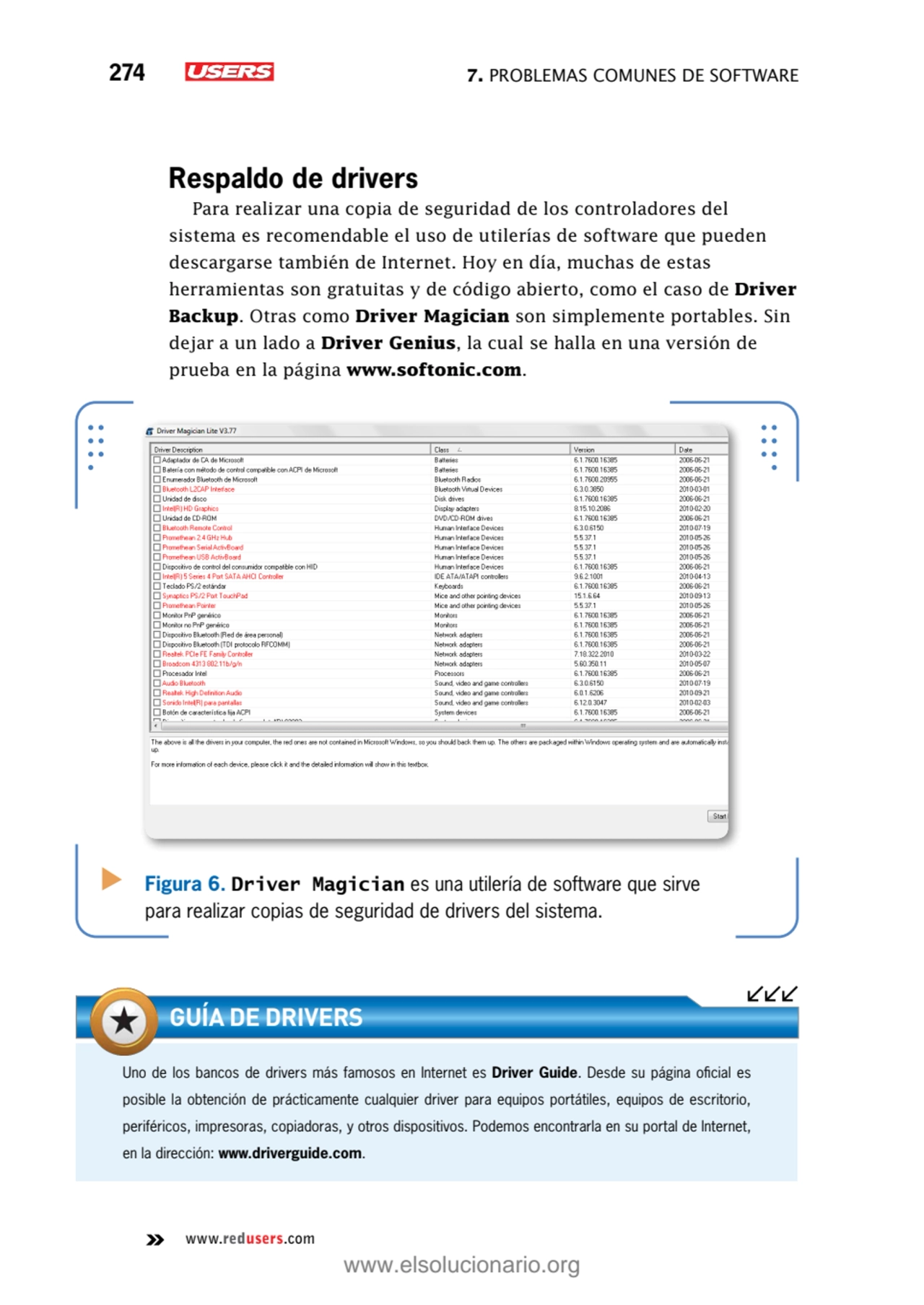 274 7. Problemas comunes de software
www.redusers.com
Uno de los bancos de drivers más famosos en…