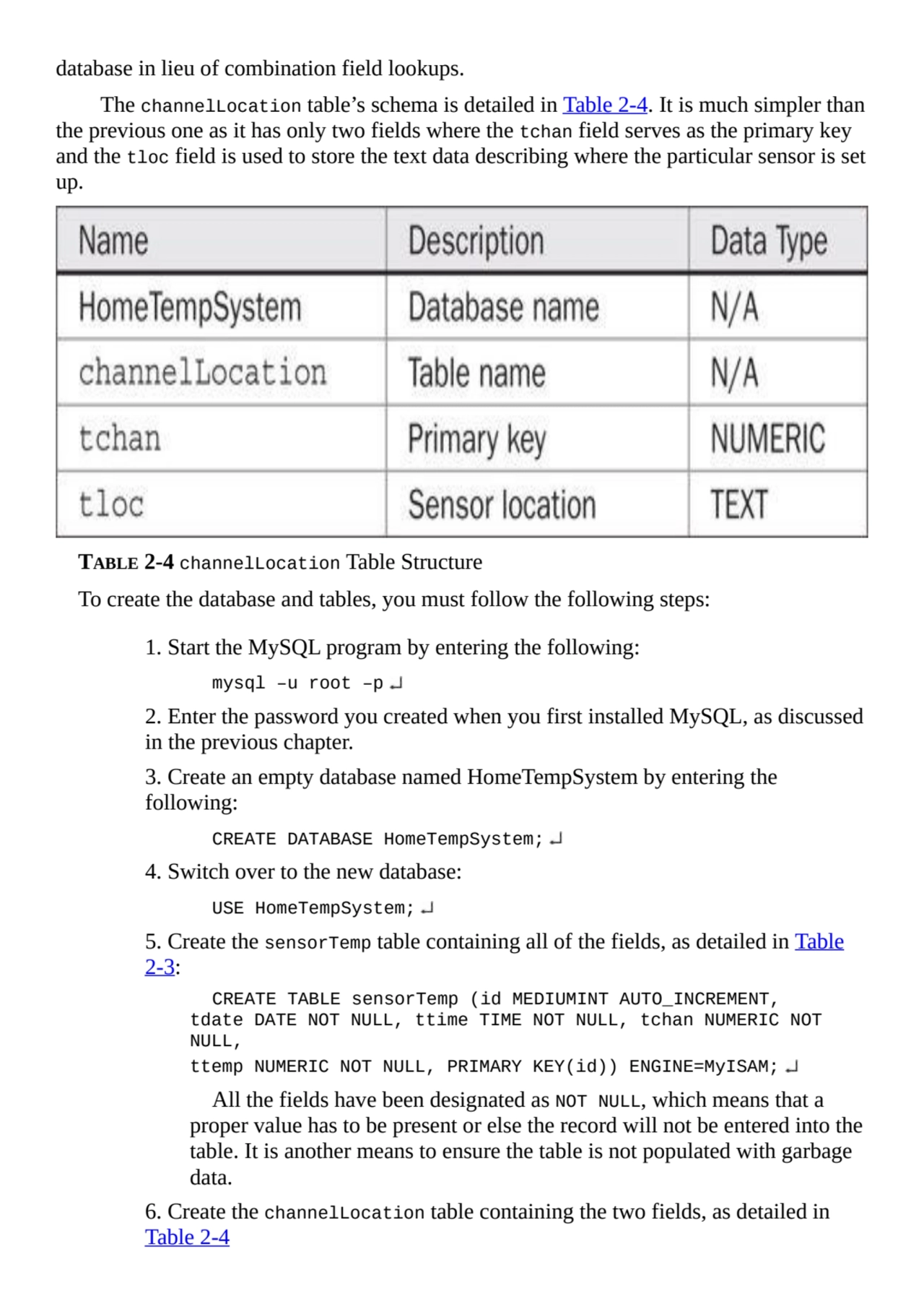 database in lieu of combination field lookups.
The channelLocation table’s schema is detailed in T…