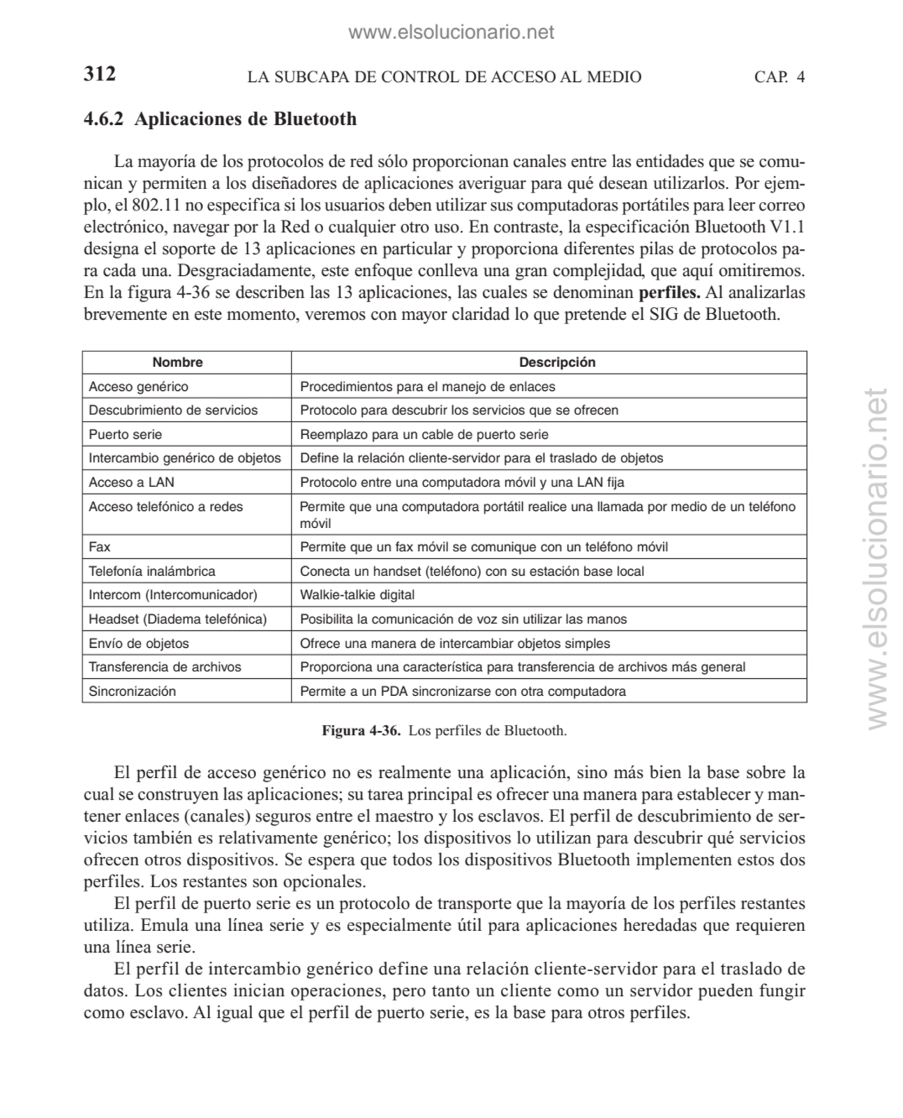 4.6.2 Aplicaciones de Bluetooth
La mayoría de los protocolos de red sólo proporcionan canales entr…