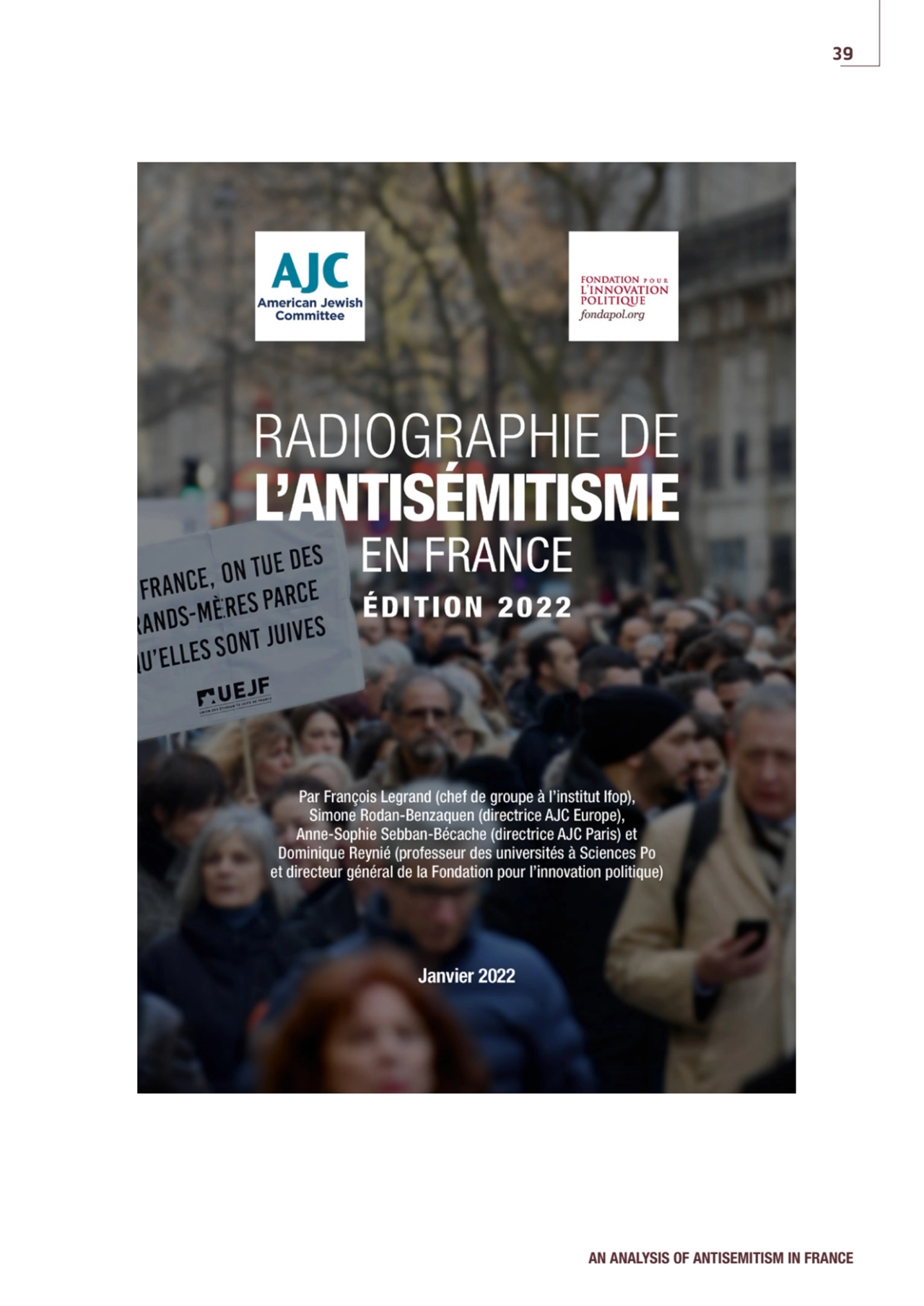 39
AN ANALYSIS OF ANTISEMITISM IN FRANCE