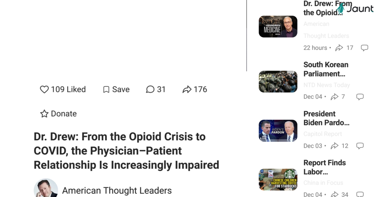 Dr. Drew: From the Opioid Crisis to COVID, the Physician–Patient Relationship Is Increasingly Impaired | EpochTV