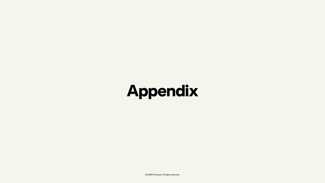 Appendix
© 2025 Pinterest. All rights reserved.