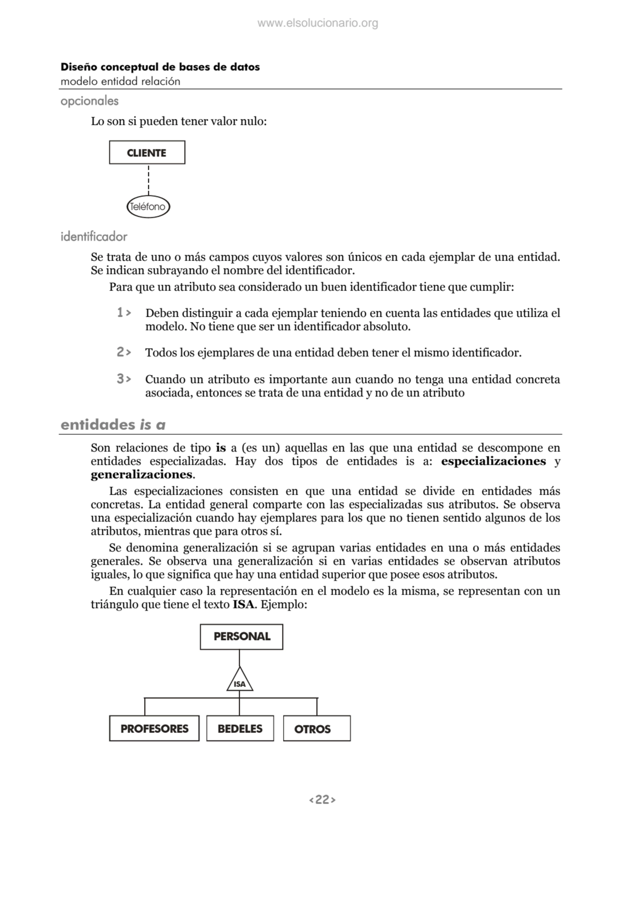 Diseño conceptual de bases de datos
modelo entidad relación 
<22>
opcionales 
Lo son si pueden …