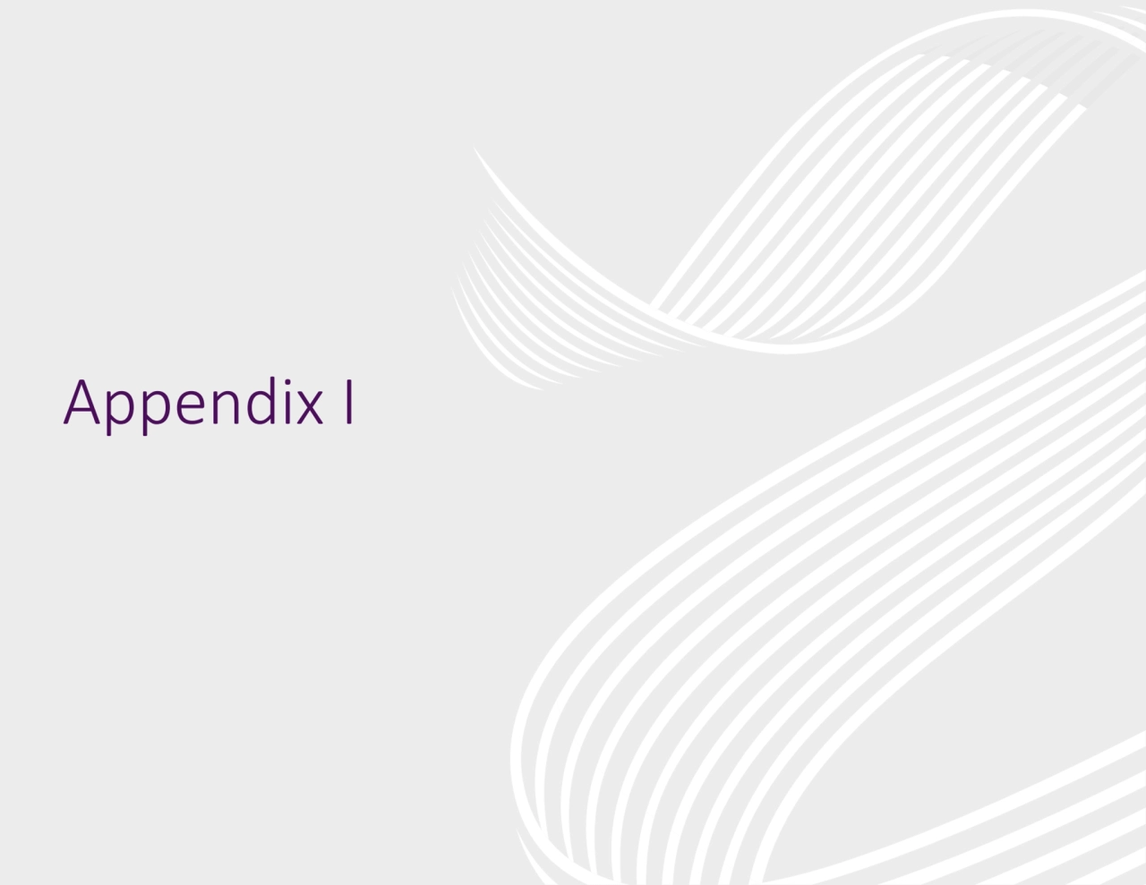 Appendix I