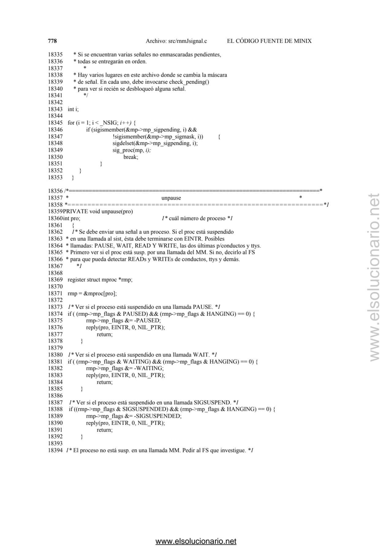 778 Archivo: src/rnmJsignal.c EL CÓDIGO FUENTE DE MINIX 
18335 * Si se encuentran varias señales n…