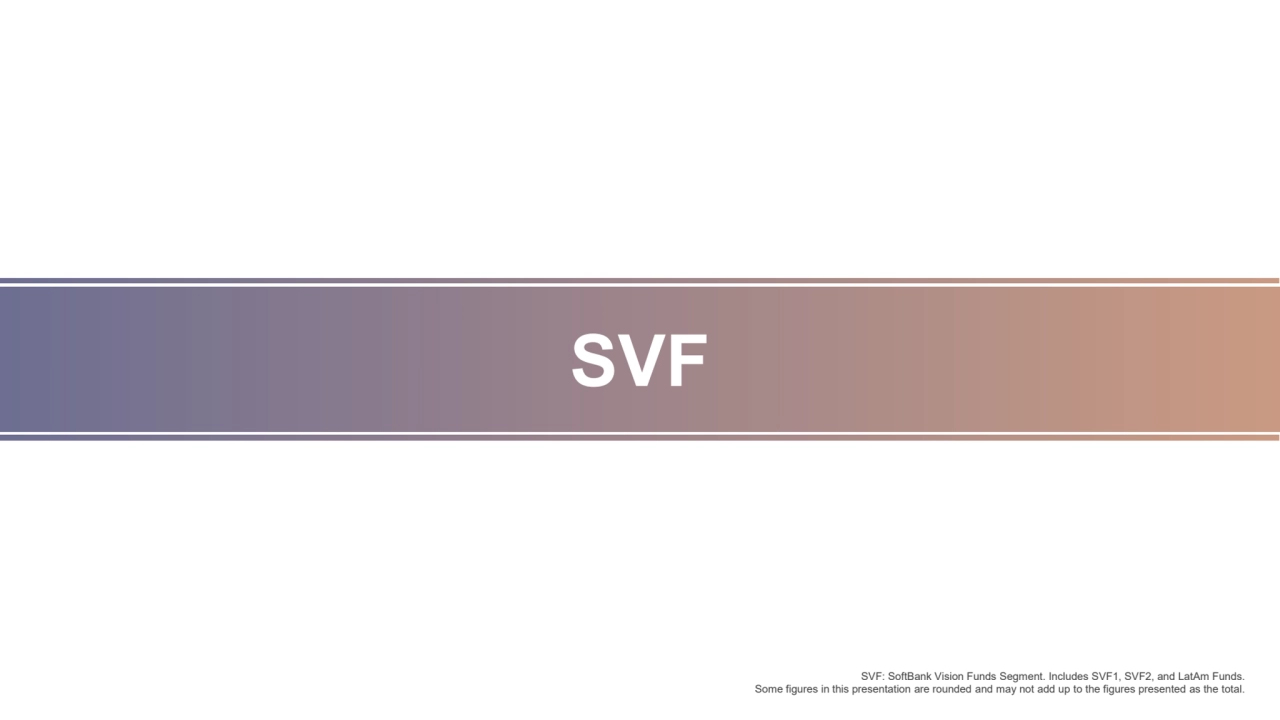 SVF
SVF: SoftBank Vision Funds Segment. Includes SVF1, SVF2, and LatAm Funds.
Some figures in thi…