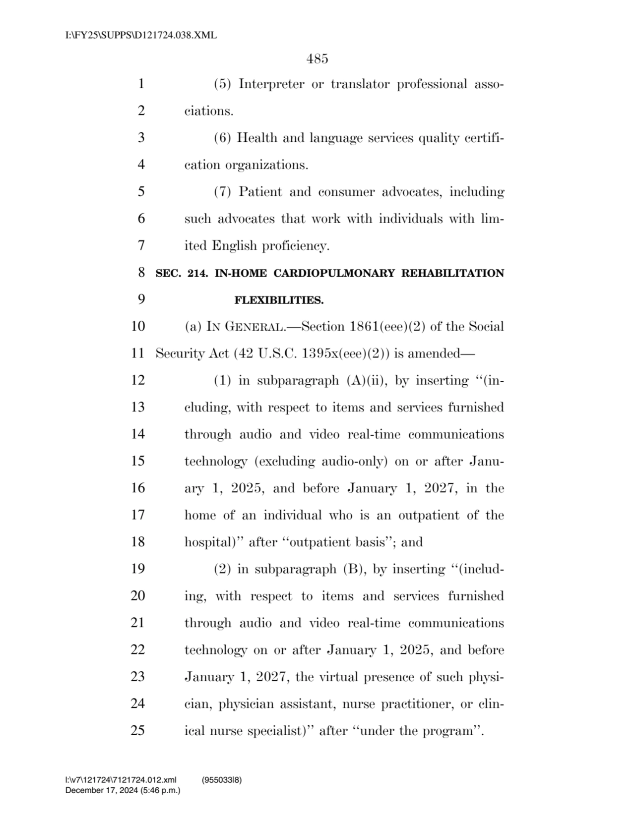 485 
1 (5) Interpreter or translator professional asso2 ciations. 
3 (6) Health and language ser…