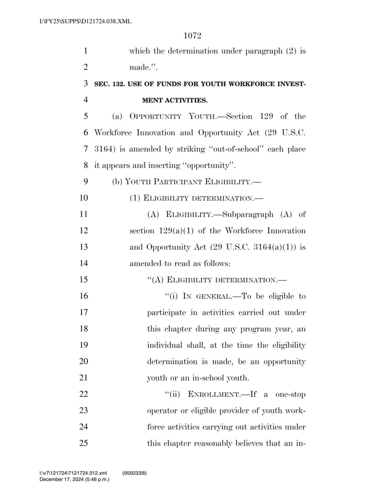 1072 
1 which the determination under paragraph (2) is 
2 made.’’. 
3 SEC. 132. USE OF FUNDS FOR…