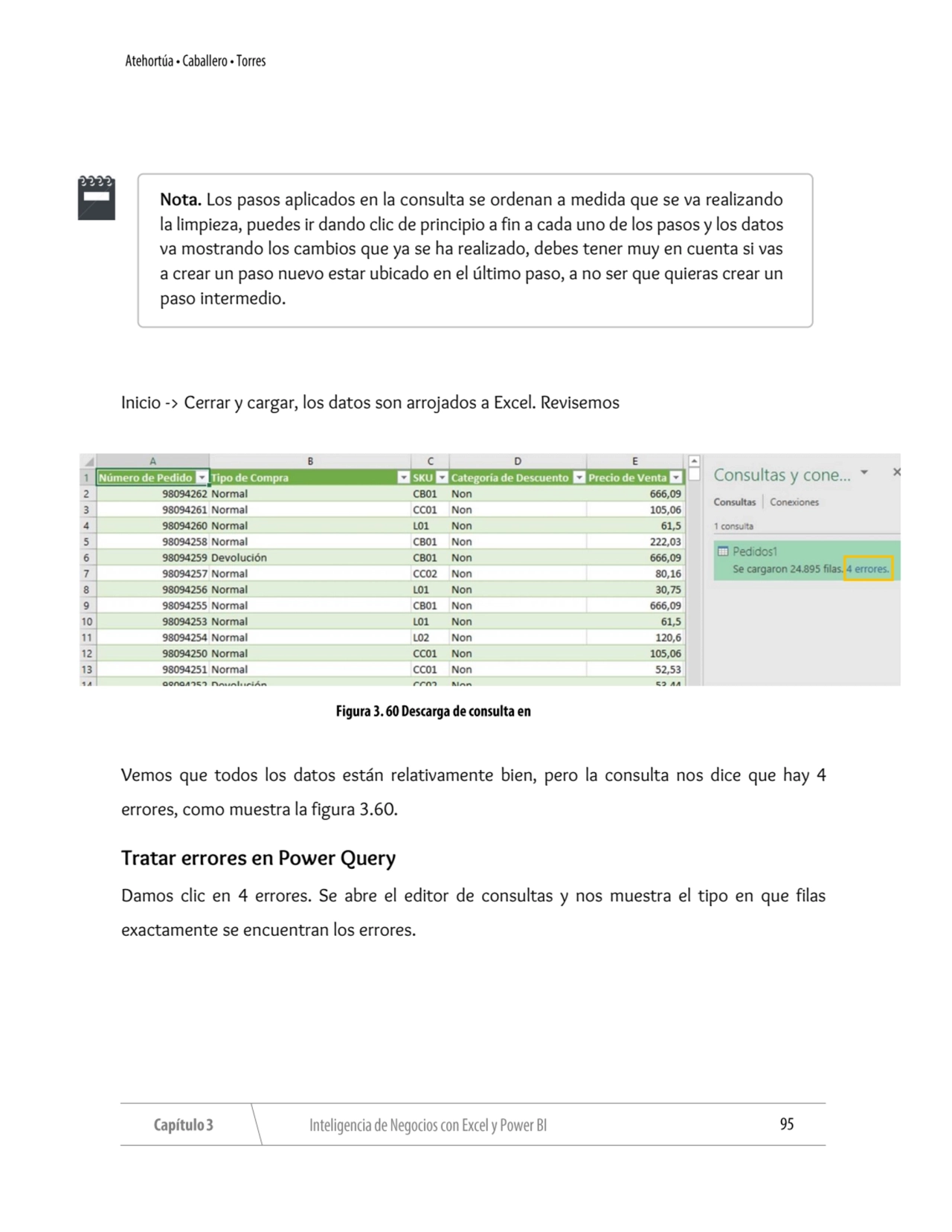 Inicio -> Cerrar y cargar, los datos son arrojados a Excel. Revisemos
Vemos que todos los datos es…