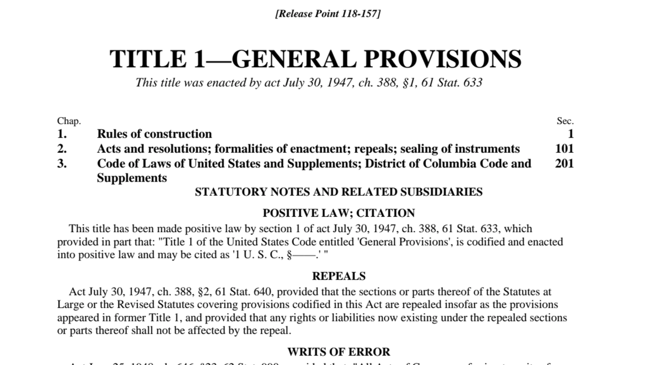 Title 1 -- General Provisions