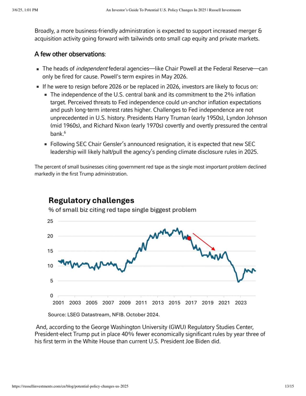 Broadly, a more business-friendly administration is expected to support increased merger &
acquisi…