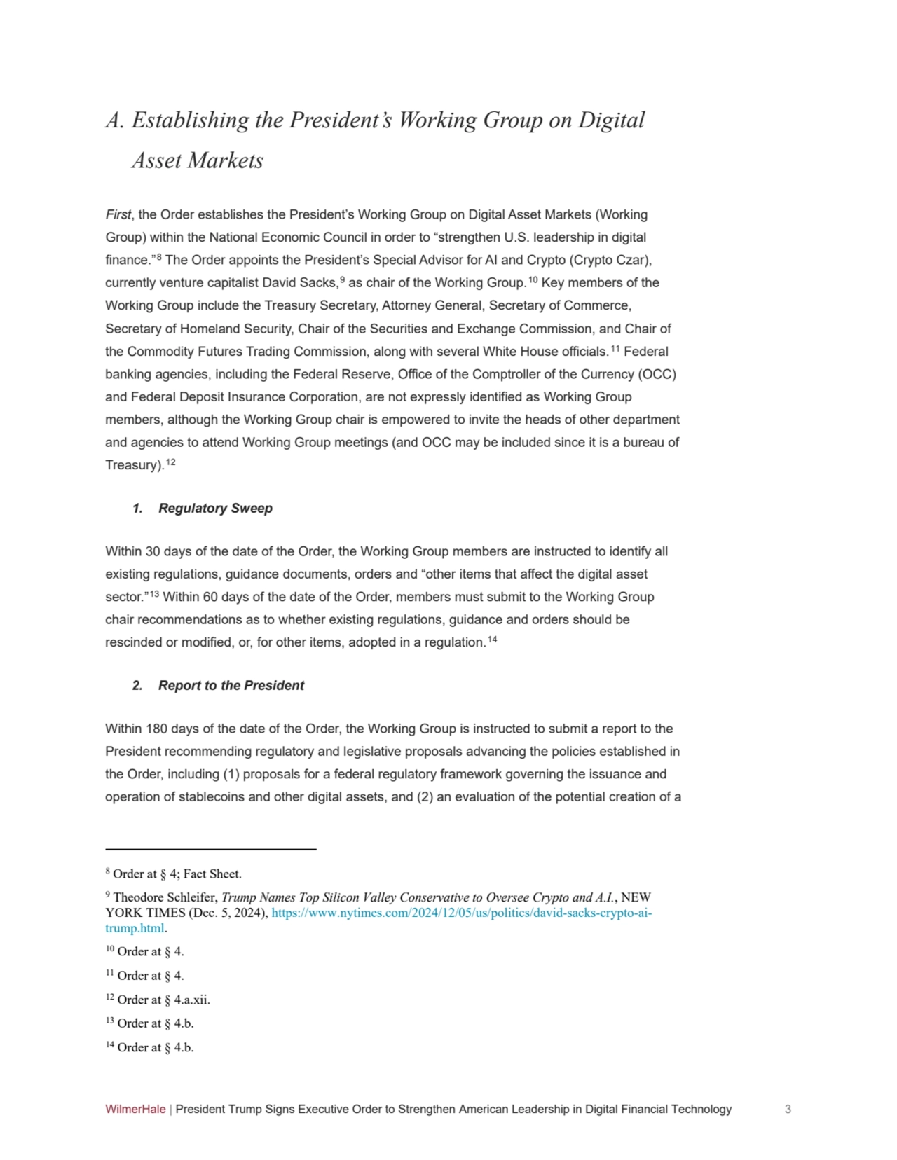 WilmerHale | President Trump Signs Executive Order to Strengthen American Leadership in Digital Fin…