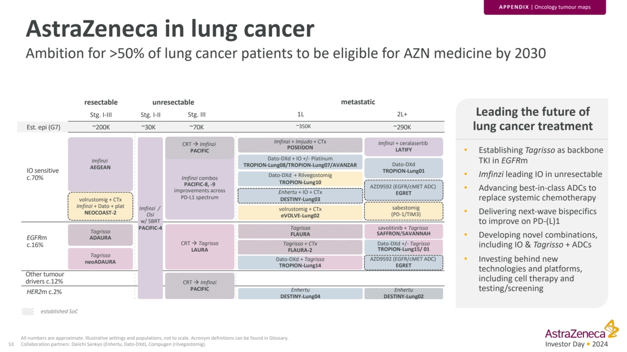 Investor Day • 2024
AstraZeneca in lung cancer
Ambition for >50% of lung cancer patients to be el…