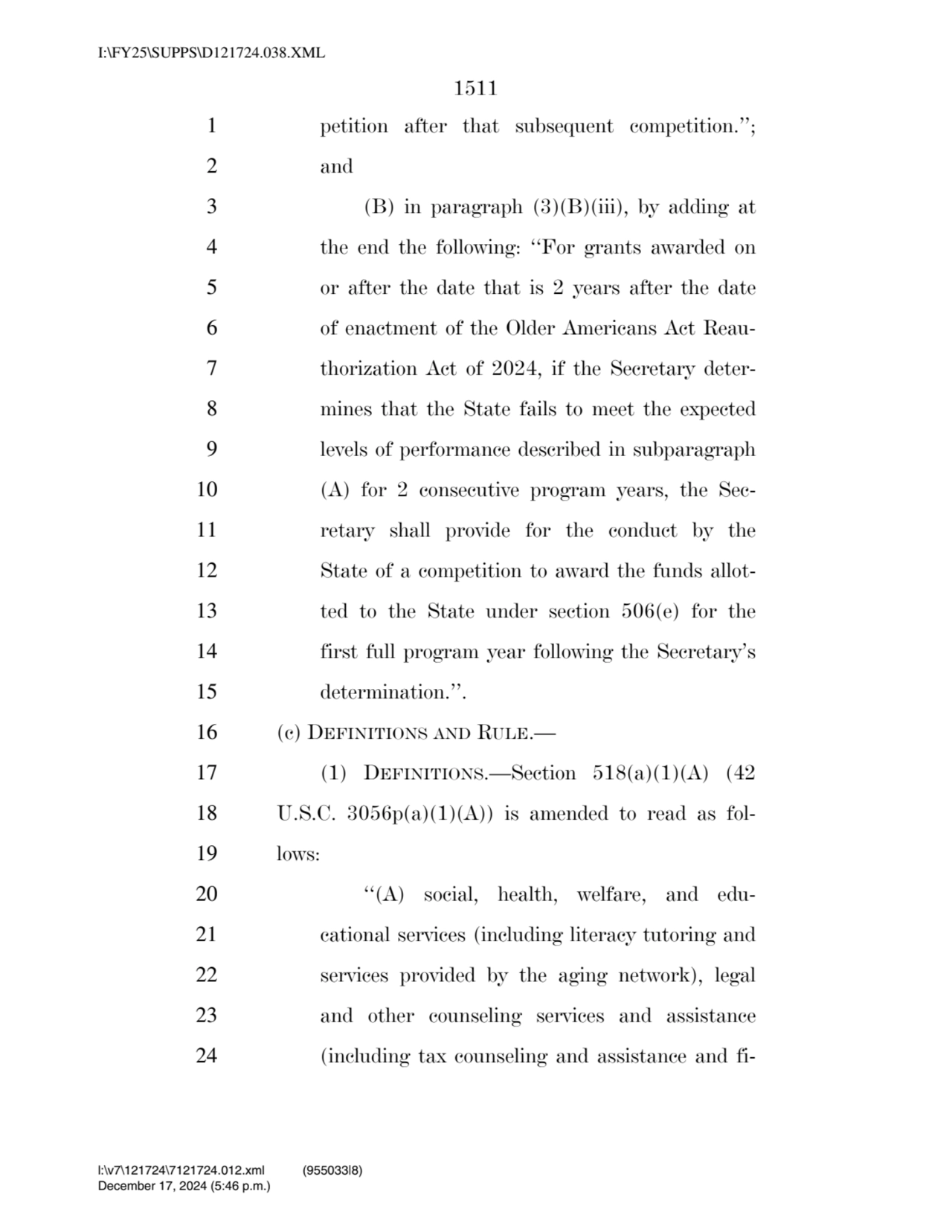 1511 
1 petition after that subsequent competition.’’; 
2 and 
3 (B) in paragraph (3)(B)(iii), b…