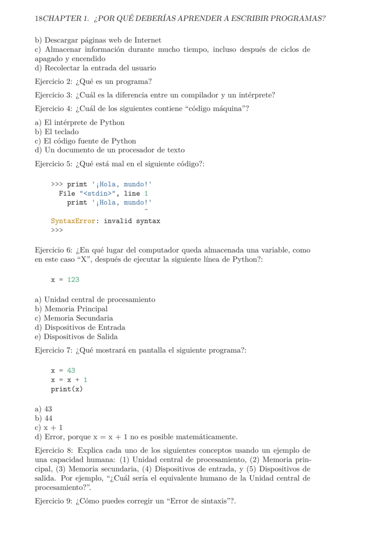 18CHAPTER 1. ¿POR QUÉ DEBERÍAS APRENDER A ESCRIBIR PROGRAMAS?
b) Descargar páginas web de Internet…