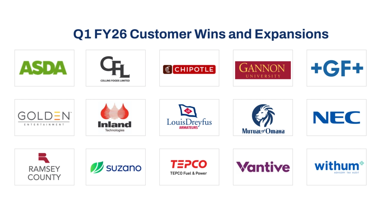 Q1 FY26 Customer Wins and Expansions