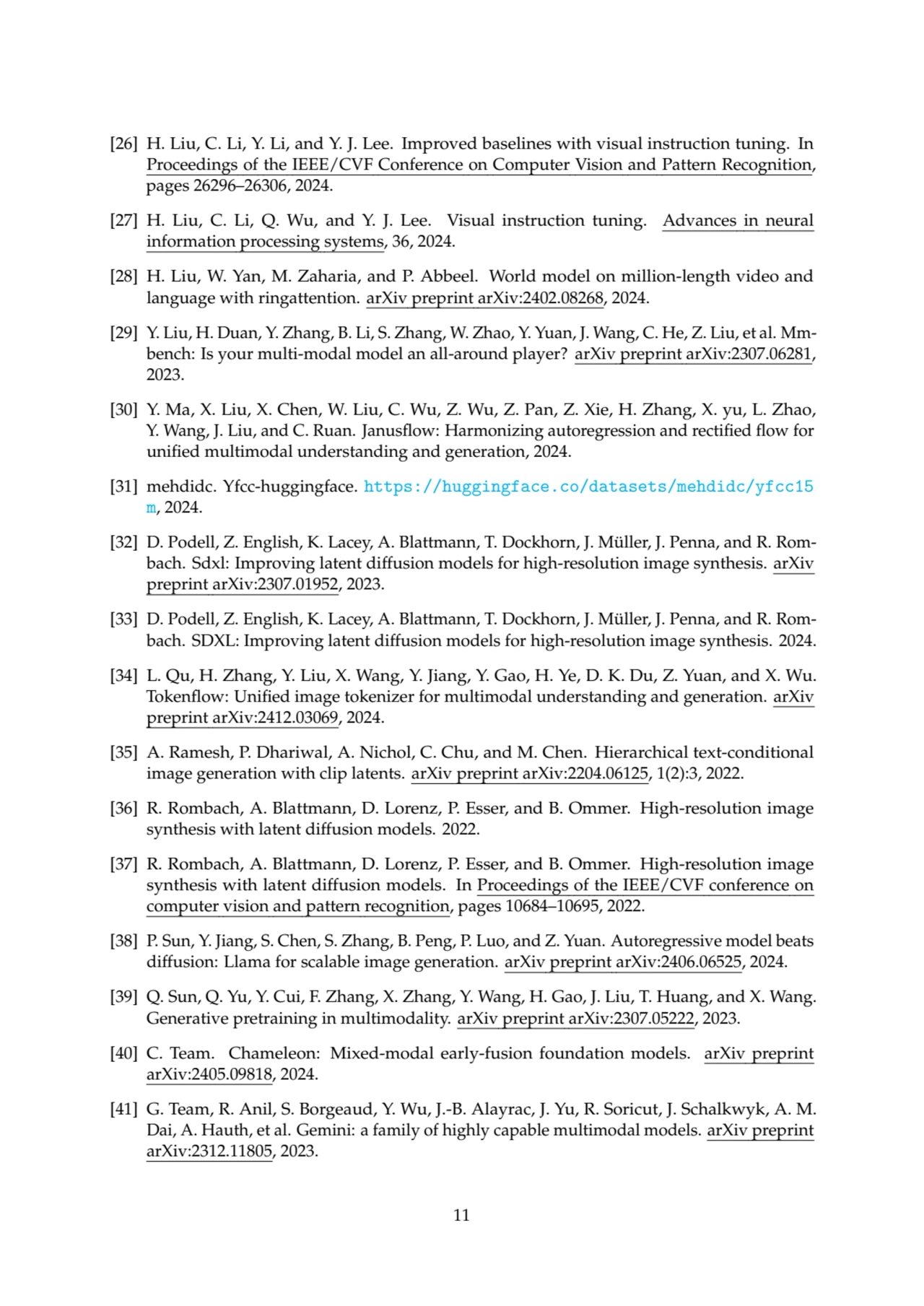 [26] H. Liu, C. Li, Y. Li, and Y. J. Lee. Improved baselines with visual instruction tuning. In
Pr…