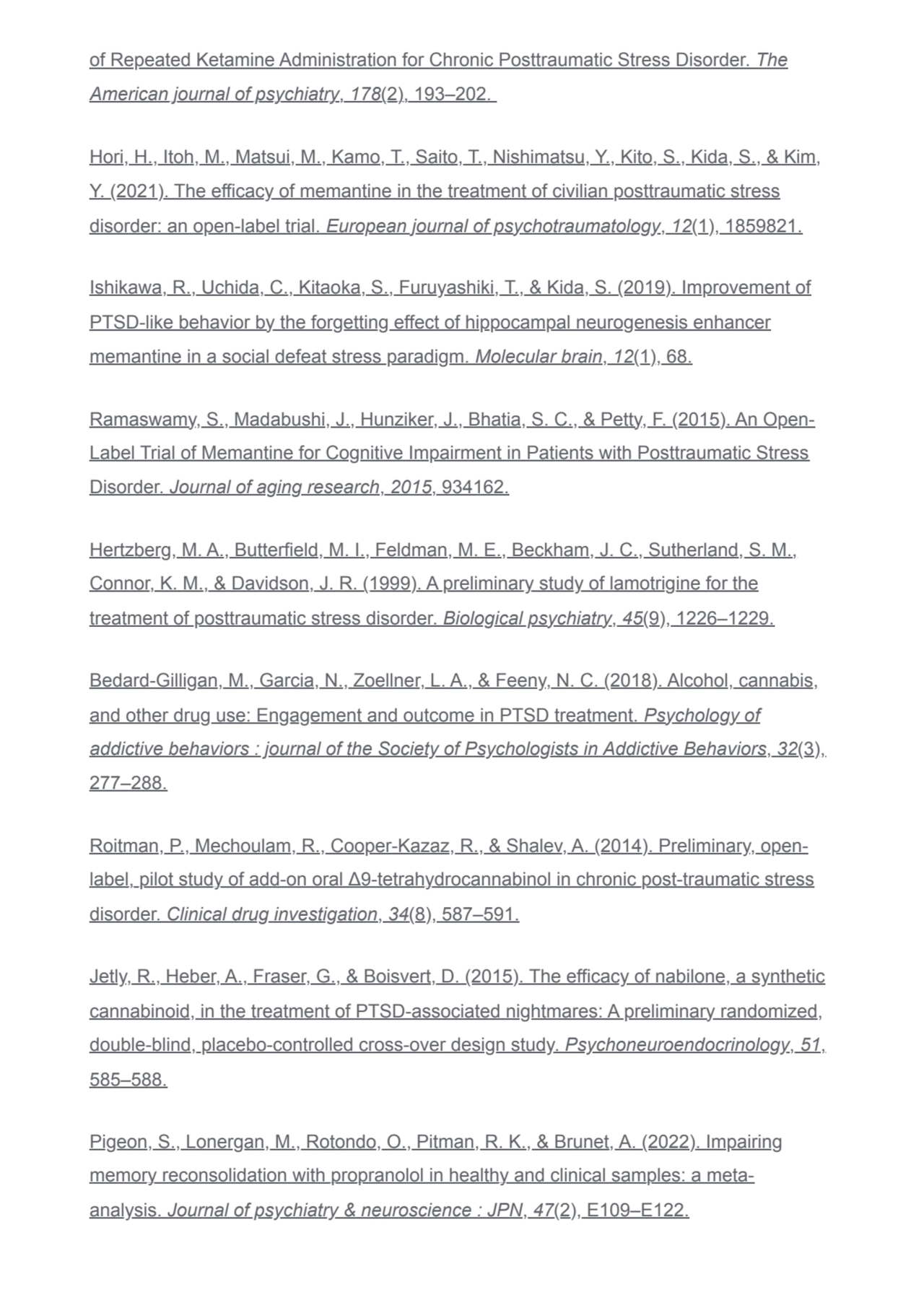 of Repeated Ketamine Administration for Chronic Posttraumatic Stress Disorder. The
American journa…