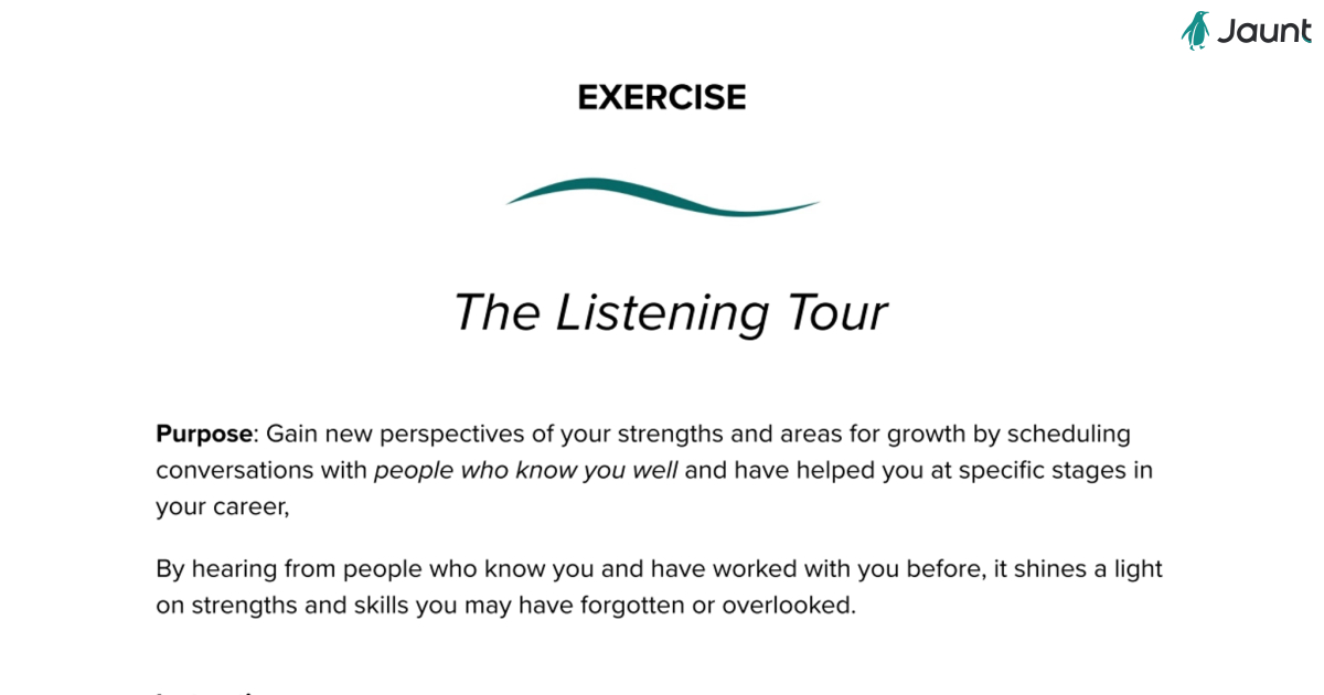 Exercise: The Listening Tour