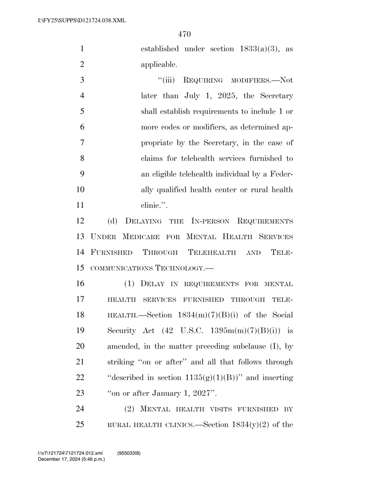 470 
1 established under section 1833(a)(3), as 
2 applicable. 
3 ‘‘(iii) REQUIRING MODIFIERS.—N…