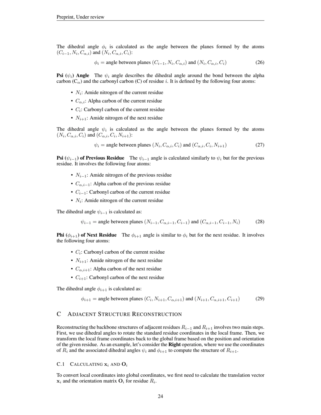 Preprint, Under review
The dihedral angle ϕiis calculated as the angle between the planes formed b…